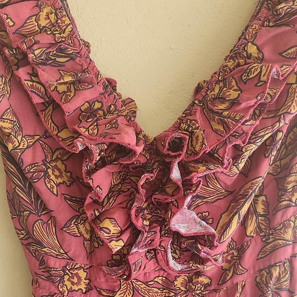 Tennis Red and Brown Sleeveless Maxi Dress with V-Neck Sundress - Picture 4 of 10